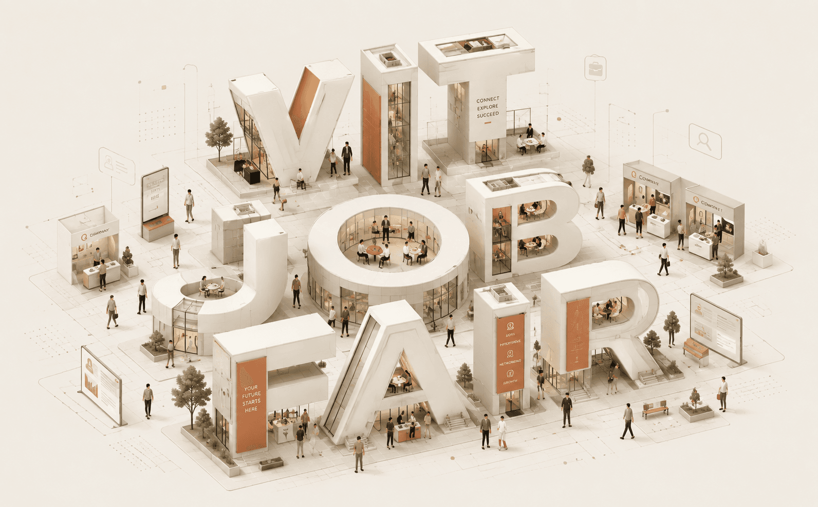 VIT Job Fair Campus Architectural City Mockup